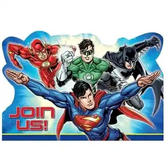 Tesco Justice League Invitations With Envelopes - Pack of 8 offer