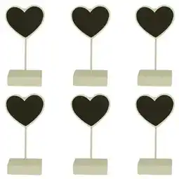 Tesco Heart Place Card Holder Chalk Board in Ivory - Pack of 6 offer