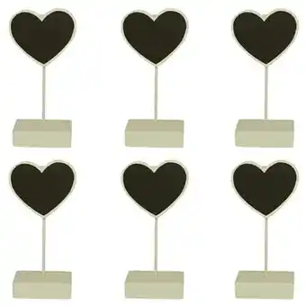 Tesco Heart Place Card Holder Chalk Board in Ivory - Pack of 6 offer