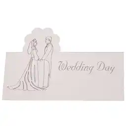 Tesco Wedding Day White and Silver Place Cards - Pack of 10 offer