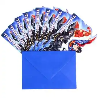 Tesco Justice League Thank You Cards With Envelopes - Pack of 8 offer