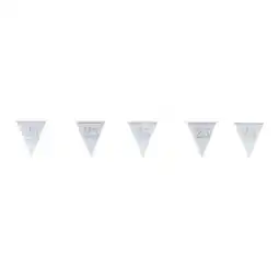 Tesco Sparkling Silver Anniversary Prismatic Plastic Bunting 400cm offer