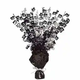 Tesco Black Glitz 100th Birthday Balloon Weight Centrepiece offer