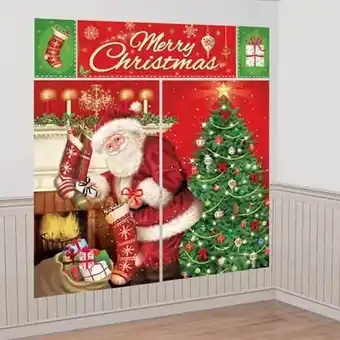 Tesco Merry Christmas Backdrop Decorating Kit offer