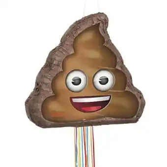 Tesco Emoji Poop 3D Pull String Pinata 46cm offer