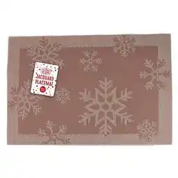 Tesco Rose Gold Jacquard Christmas Snowflake Placemat offer