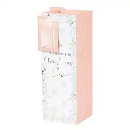 Tesco Tom Smith Pastel Pink Christmas Bottle Gift Bag 34cm offer