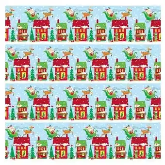 Tesco Colourful Santa Christmas Gift Wrapping Paper Roll 1.52m offer