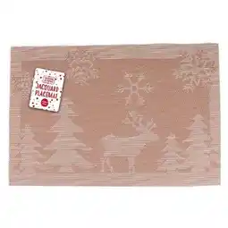 Tesco Rose Gold Jacquard Christmas Scene Placemat offer