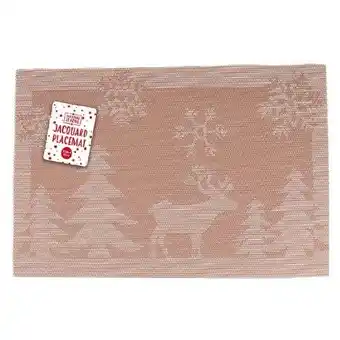 Tesco Rose Gold Jacquard Christmas Scene Placemat offer