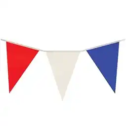 Tesco Red White and Blue Plastic Pennant Bunting 7m offer