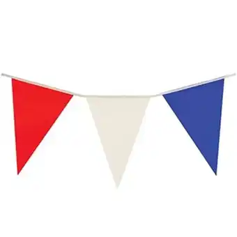 Tesco Red White and Blue Plastic Pennant Bunting 7m offer