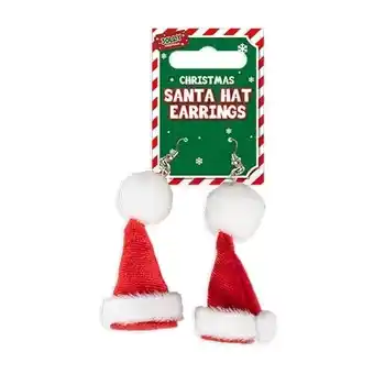 Tesco Novelty Santa Hat Christmas Hook Earrings offer