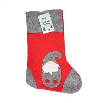 Tesco Red and Grey Gonk Felt Christmas Stocking offer