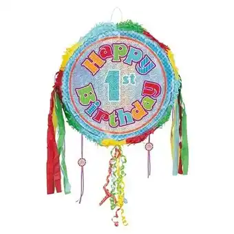 Tesco Happy 1st Birthday Holographic Pull String Pinata offer