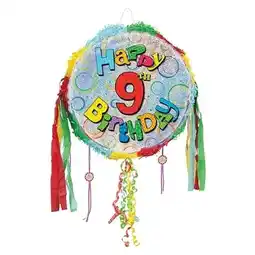 Tesco Happy 9th Birthday Holographic Pull String Pinata offer