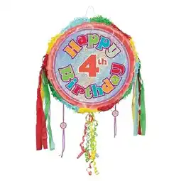 Tesco Happy 4th Birthday Holographic Pull String Pinata offer