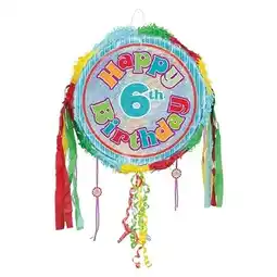 Tesco Happy 6th Birthday Holographic Pull String Pinata offer