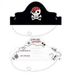 Tesco Pirate Treasure Island Hats Invitations with Envelopes - Pack of 8 offer