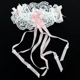 Tesco White and Pink Wedding Lace Garter offer