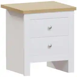 Tesco Vida Designs Arlington 2 Drawer Bedside Chest Shaker Style Cabinet Table Nightstand, White & Oak offer