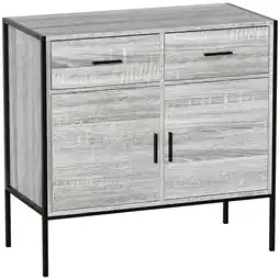 Tesco Vida Designs Brooklyn 2 Door 2 Drawer Sideboard Industrial Buffet Cabinet Storage, Grey offer