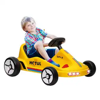 Tesco AIYAPLAY 6V Electric Go Kart w/ Music, Light, Horn, for 3-5 Years, Yellow offer