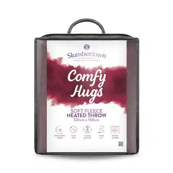 Tesco Slumberdown Comfy Hugs Heated Throw, Plum offer