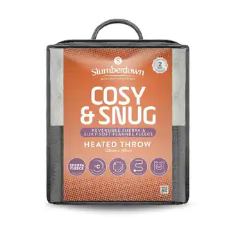 Tesco Slumberdown Cosy & Snug Sherpa Fleece Heated Throw offer