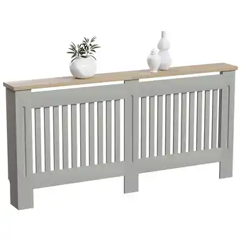 Tesco Vida Designs Arlington Radiator Cover Painted MDF Slatted Cabinet, Grey, 172cm offer