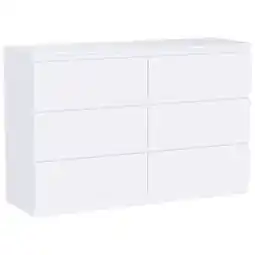 Tesco Vida Designs Denver 6 Drawer Chest of Drawers Bedroom Storage, White offer