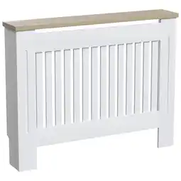 Tesco Vida Designs Arlington Radiator Cover Painted MDF Slatted Cabinet, White, 111cm offer