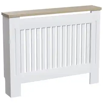 Tesco Vida Designs Arlington Radiator Cover Painted MDF Slatted Cabinet, White, 111cm offer