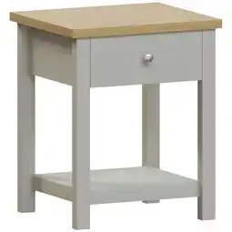 Tesco Vida Designs Arlington 1 Drawer Side Table Shaker Sofa Bedside Table, Grey & Oak offer