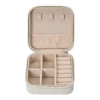 Tesco Living and Home Portable Faux Leather Jewellery Box Organizer - White offer