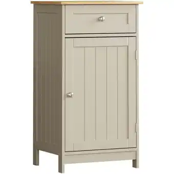 Tesco Bath Vida Priano 1 Door 1 Drawer Freestanding Bathroom Storage Cabinet, Grey & Oak offer