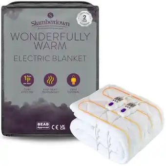 Tesco Slumberdown Wonderfully Warm Electric Blanket, King offer