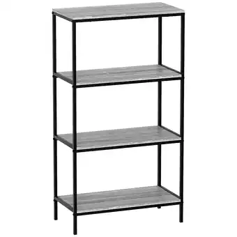 Tesco Vida Designs Brooklyn 4 Tier Bookcase Industrial Style Display Storage, Grey offer