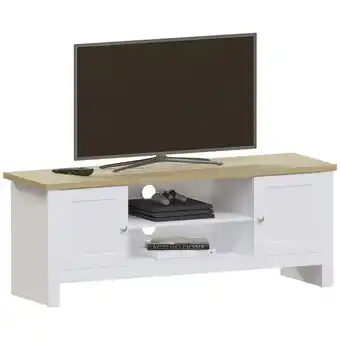 Tesco Vida Designs Arlington 2 Door TV Unit Shaker Entertainment Storage, White & Oak offer