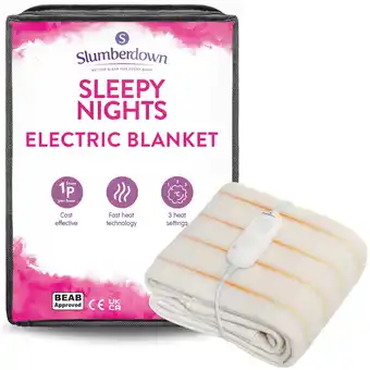 Tesco Slumberdown Sleepy Nights Electric Blanket, Single offer