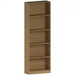 Tesco Vida Designs Cambridge 5 Tier Extra Large Bookcase Display Storage, Oak offer