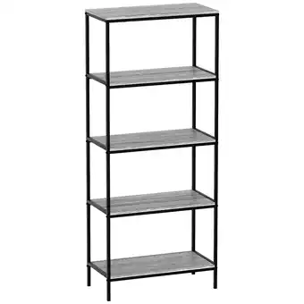 Tesco Vida Designs Brooklyn 5 Tier Bookcase Industrial Style Display Storage, Grey offer