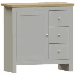 Tesco Vida Designs Arlington 3 Drawer 1 Door Sideboard Shaker Buffet Cabinet Storage, Grey & Oak offer