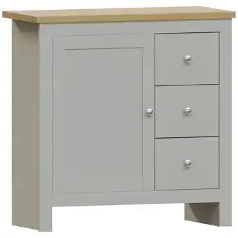 Tesco Vida Designs Arlington 3 Drawer 1 Door Sideboard Shaker Buffet Cabinet Storage, Grey & Oak offer