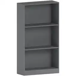 Tesco Vida Designs Cambridge 3 Tier Medium Bookcase Display Storage, Grey offer