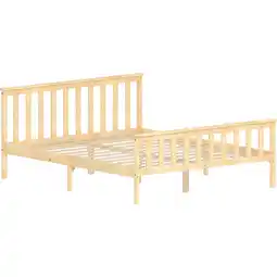 Tesco Vida Designs Milan 5ft King Size Bed Wood Frame, High Foot End, Pine, 150 x 200cm offer