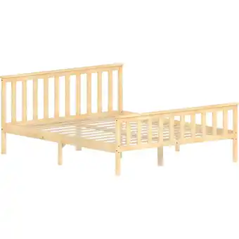 Tesco Vida Designs Milan 5ft King Size Bed Wood Frame, High Foot End, Pine, 150 x 200cm offer