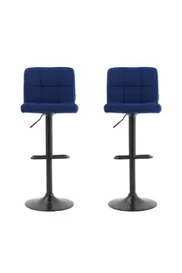 Tesco Living and Home Velvet Upholstery Bar Stools with Low Backrest x2 offer