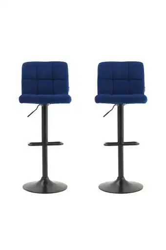 Tesco Living and Home Velvet Upholstery Bar Stools with Low Backrest x2 offer