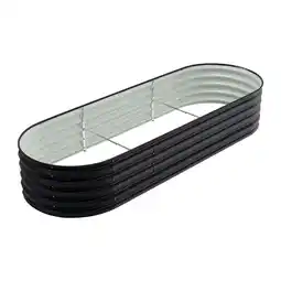 Tesco Living and Home Oval Galvanised Steel Raised Garden Bed, 240x80x42cm, Anthracite offer